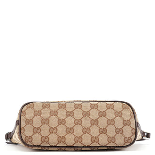 Gucci 07198 Beige Brown GG Boat Pochette