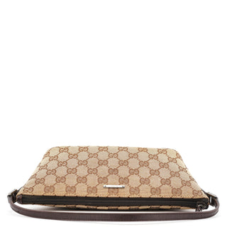 Gucci 07198 Beige Brown GG Boat Pochette