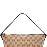 Gucci 07198 Beige Brown GG Boat Pochette