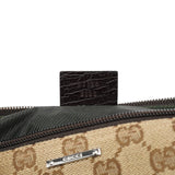 Gucci 07198 Beige Brown GG Boat Pochette