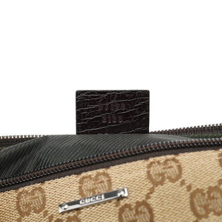 Gucci 07198 Beige Brown GG Boat Pochette