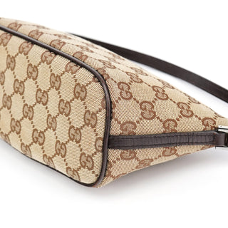 Gucci 07198 Beige Brown GG Boat Pochette