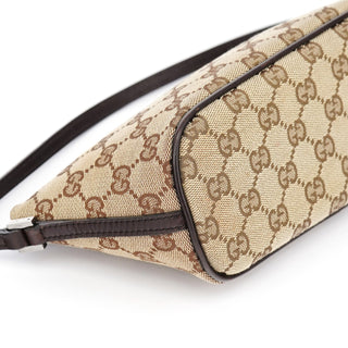Gucci 07198 Beige Brown GG Boat Pochette
