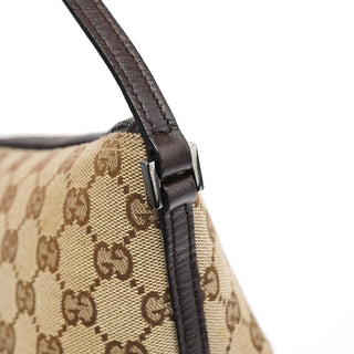 Gucci 07198 Beige Brown GG Boat Pochette