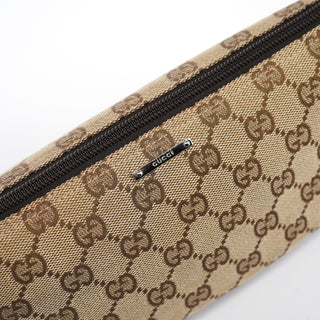 Gucci 07198 Beige Brown GG Boat Pochette