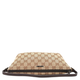 Gucci 07198 Beige Brown GG Boat Pochette