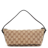 Gucci 07198 Beige Brown GG Boat Pochette