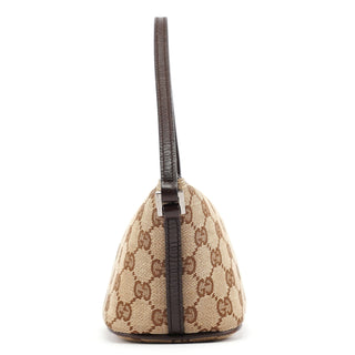 Gucci 07198 Beige Brown GG Boat Pochette