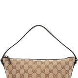 Gucci 07198 Beige Brown GG Boat Pochette