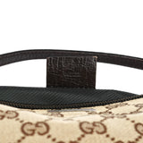 Gucci 07198 Beige Brown GG Boat Pochette