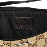 Gucci 07198 Beige Brown GG Boat Pochette