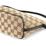 Gucci 07198 Beige Brown GG Boat Pochette