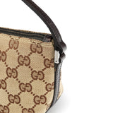 Gucci 07198 Beige Brown GG Boat Pochette