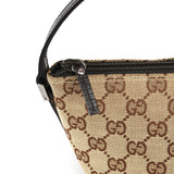 Gucci 07198 Beige Brown GG Boat Pochette