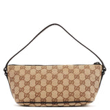 Gucci 07198 Beige Brown GG Boat Pochette