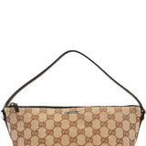 Gucci 07198 Beige Brown GG Boat Pochette