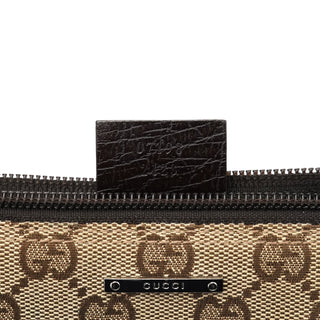 Gucci 07198 Beige Brown GG Boat Pochette