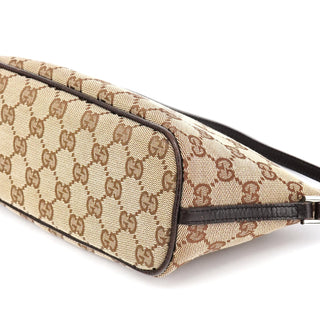 Gucci 07198 Beige Brown GG Boat Pochette
