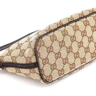 Gucci 07198 Beige Brown GG Boat Pochette