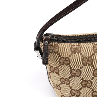 Gucci 07198 Beige Brown GG Boat Pochette