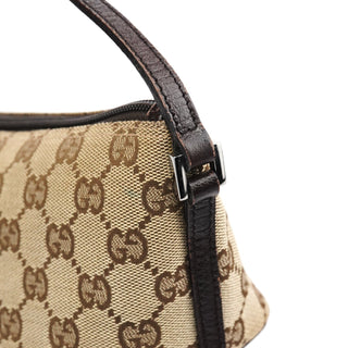 Gucci 07198 Beige Brown GG Boat Pochette