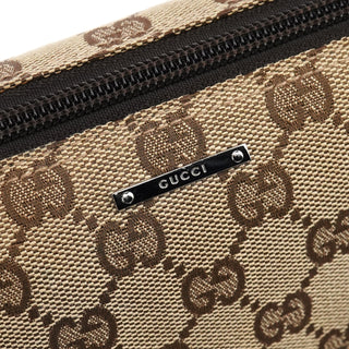 Gucci 07198 Beige Brown GG Boat Pochette