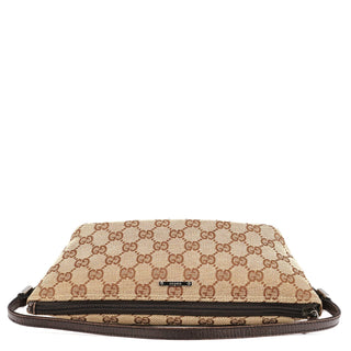 Gucci 07198 Beige Brown GG Boat Pochette