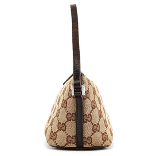 Gucci 07198 Beige Brown GG Boat Pochette