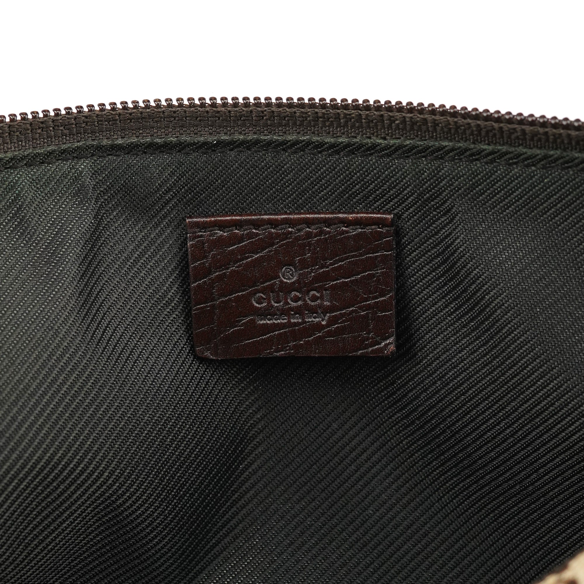 Gucci 07198 Beige Brown GG Boat Pochette