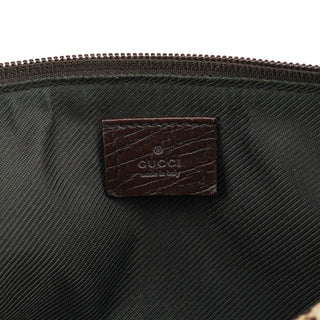 Gucci 07198 Beige Brown GG Boat Pochette