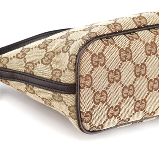Gucci 07198 Beige Brown GG Boat Pochette