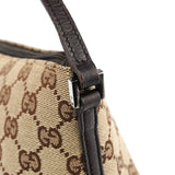 Gucci 07198 Beige Brown GG Boat Pochette