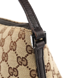 Gucci 07198 Beige Brown GG Boat Pochette