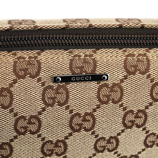 Gucci 07198 Beige Brown GG Boat Pochette