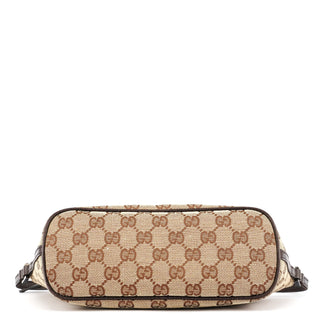 Gucci 07198 Beige Brown GG Boat Pochette
