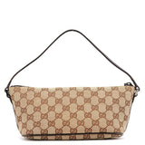 Gucci 07198 Beige Brown GG Boat Pochette