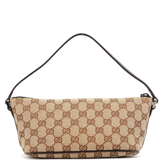 Gucci 07198 Beige Brown GG Boat Pochette