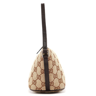 Gucci 07198 Beige Brown GG Boat Pochette