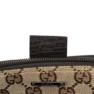Gucci 07198 Beige Brown GG Boat Pochette