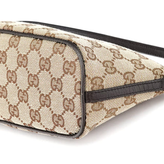 Gucci 07198 Beige Brown GG Boat Pochette
