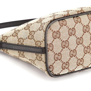 Gucci 07198 Beige Brown GG Boat Pochette
