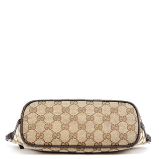 Gucci 07198 Beige Brown GG Boat Pochette