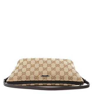 Gucci 07198 Beige Brown GG Boat Pochette
