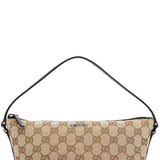 Gucci 07198 Beige Brown GG Boat Pochette