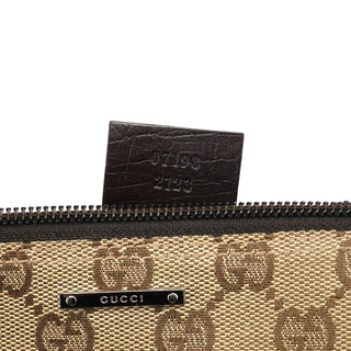 Gucci 07198 Beige Brown GG Boat Pochette