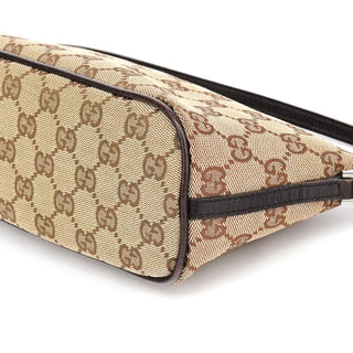 Gucci 07198 Beige Brown GG Boat Pochette