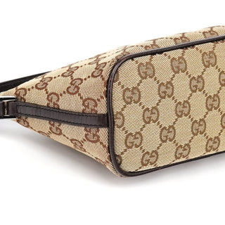 Gucci 07198 Beige Brown GG Boat Pochette