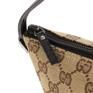 Gucci 07198 Beige Brown GG Boat Pochette