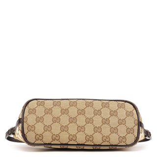 Gucci 07198 Beige Brown GG Boat Pochette