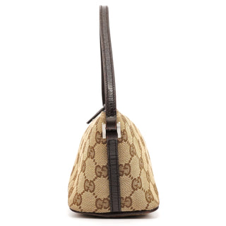 Gucci 07198 Beige Brown GG Boat Pochette